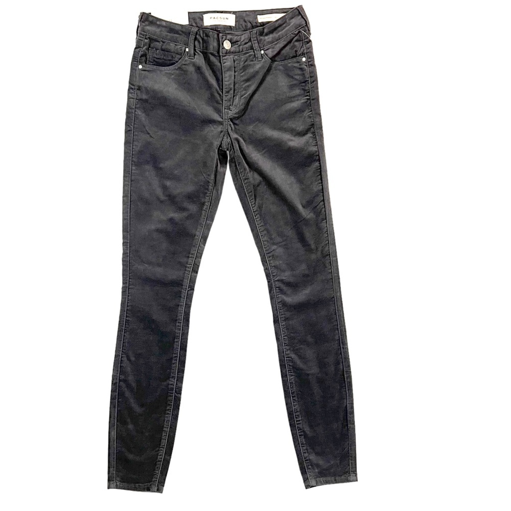 Pacsun NWT Size 23 Mid Rise Skinniest Velveteen/ Velour Gray Jeans - Picture 2 of 9